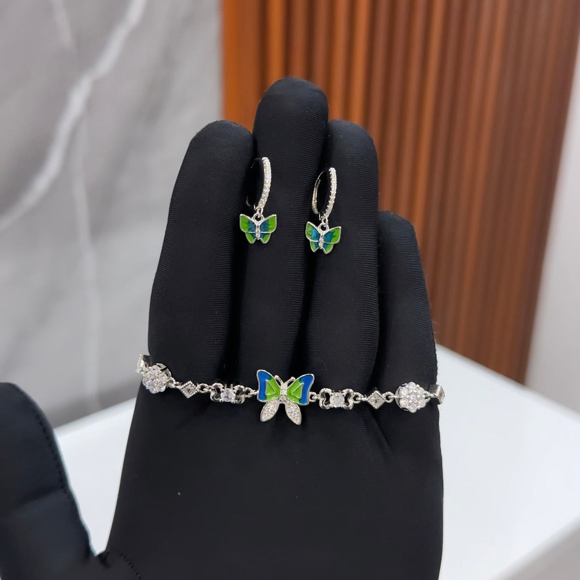 Butterfly Bracelet Earrings Combo