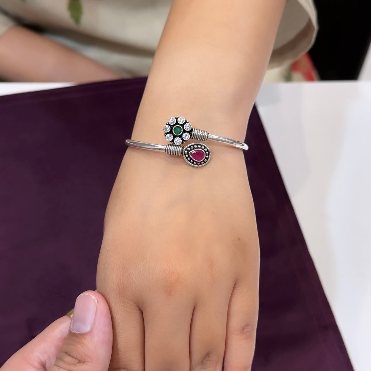 Silver Antique Bangle