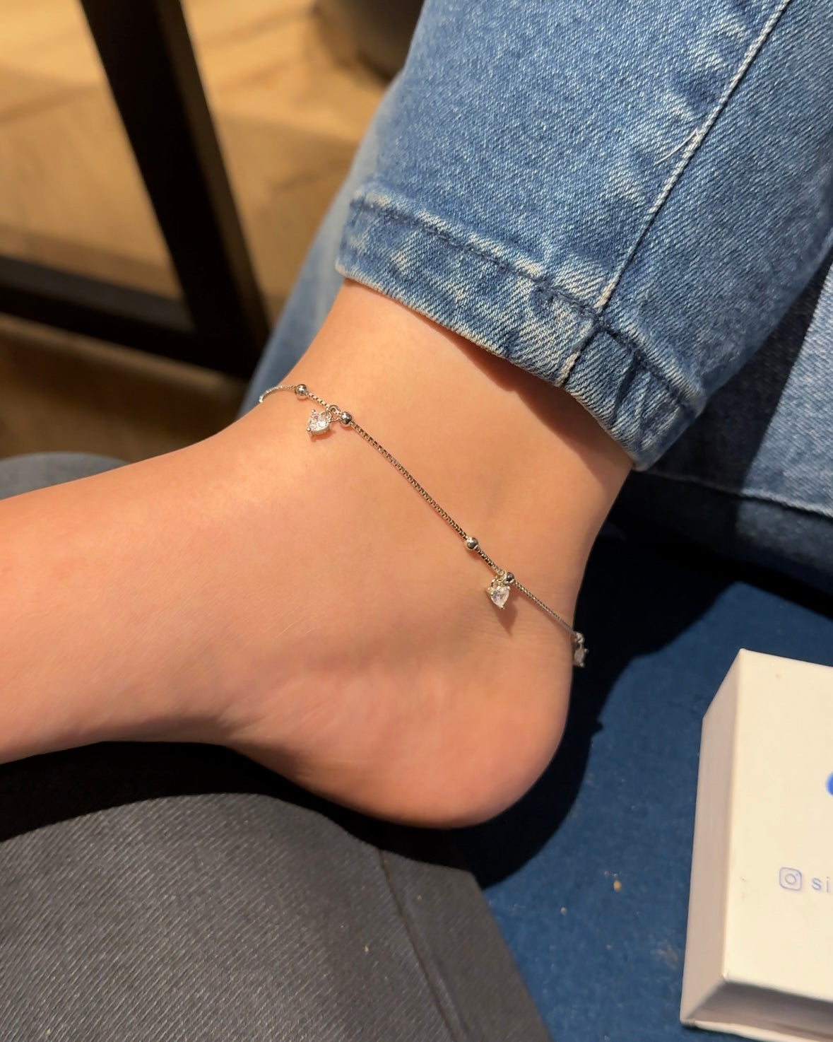 Hearty Solitaire Anklets (Pair)