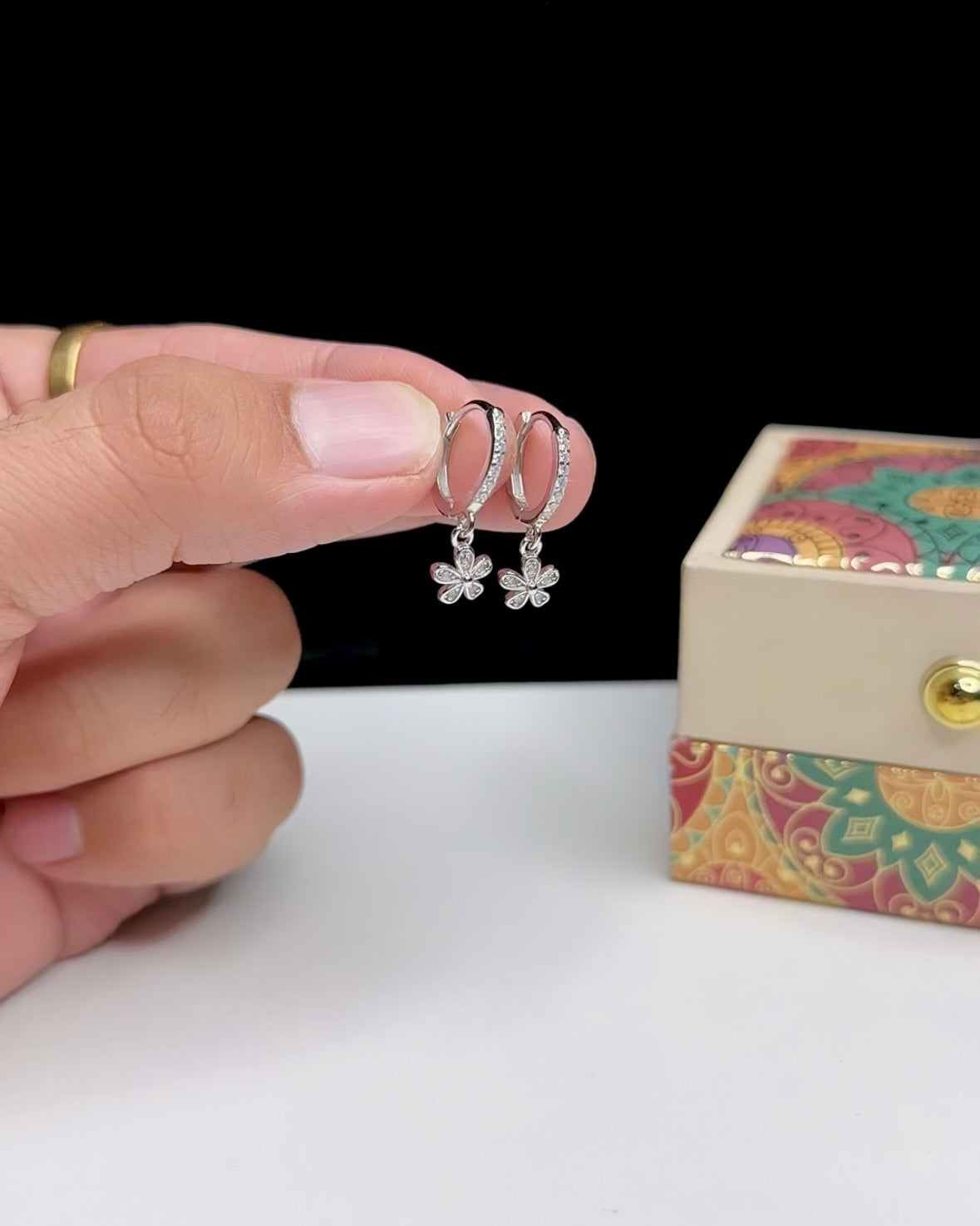 Flower Mini Hanging Bali Earrings