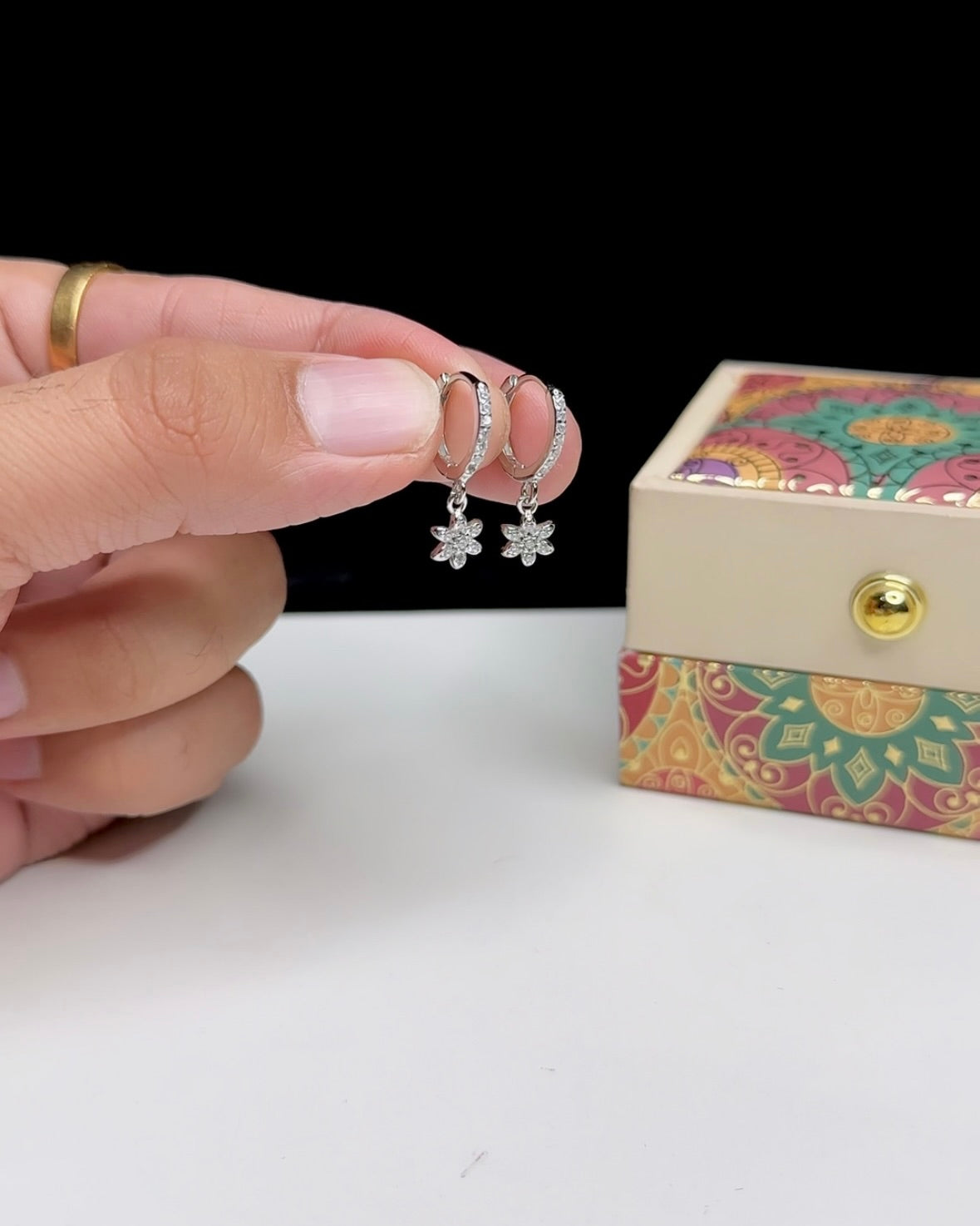 Floral Mini Hanging Bali Earrings