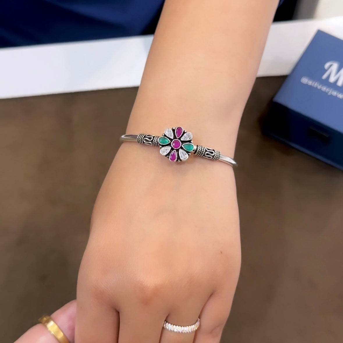 Silver Antique Bangle