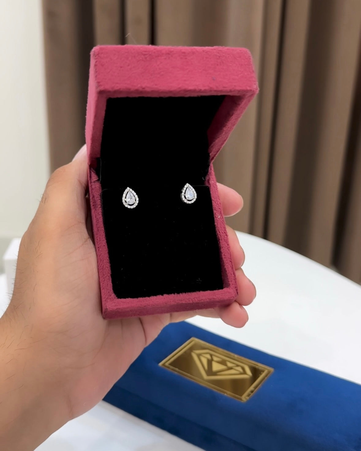 Drop Solitaire Earring Studs