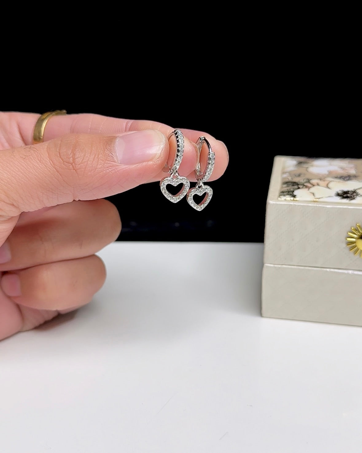 Hollow Heart Hanging Bali Earrings
