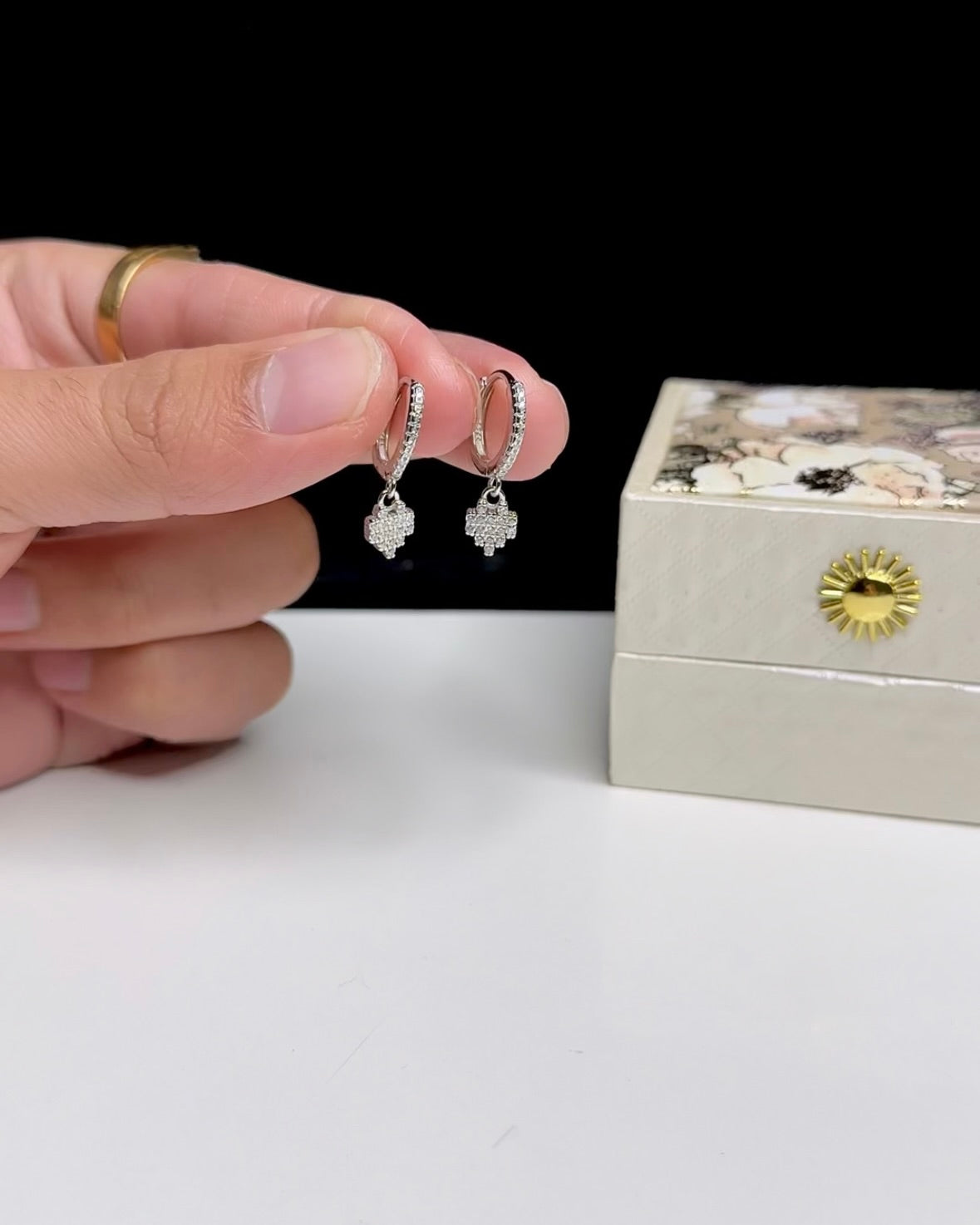 Minecraft Heart Hanging Bali Earrings