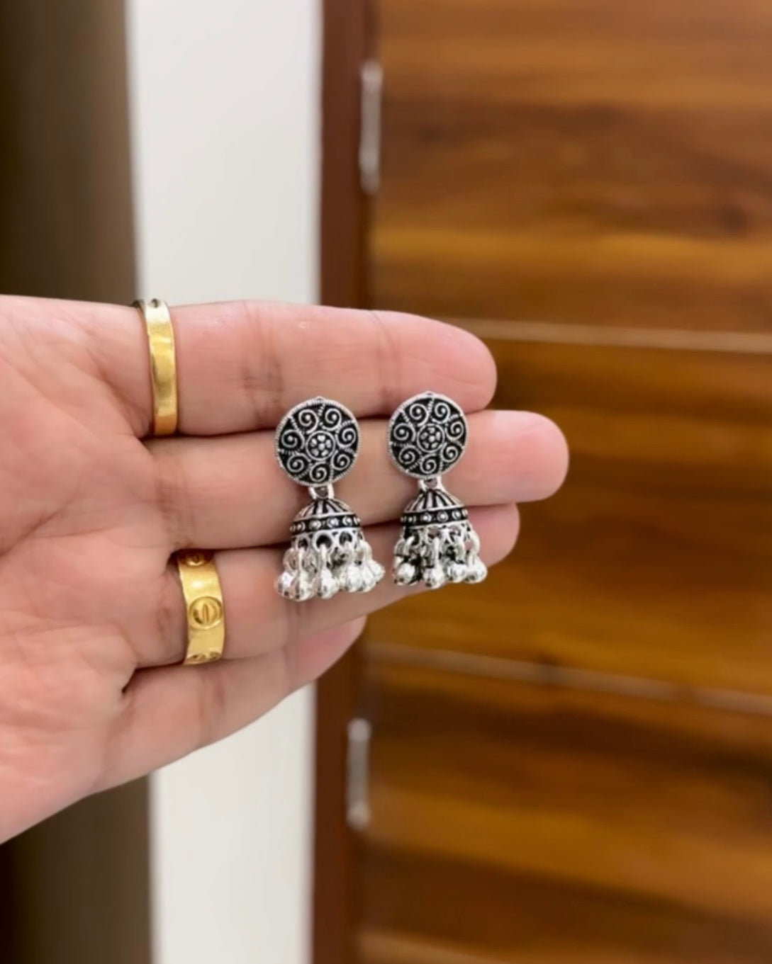 Silver Jhumka Earrings