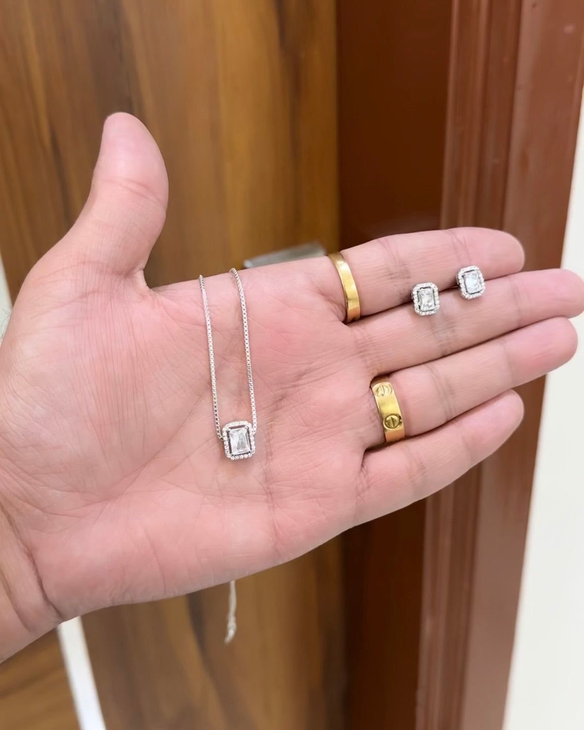 Minimal Rectangle Pendant Set