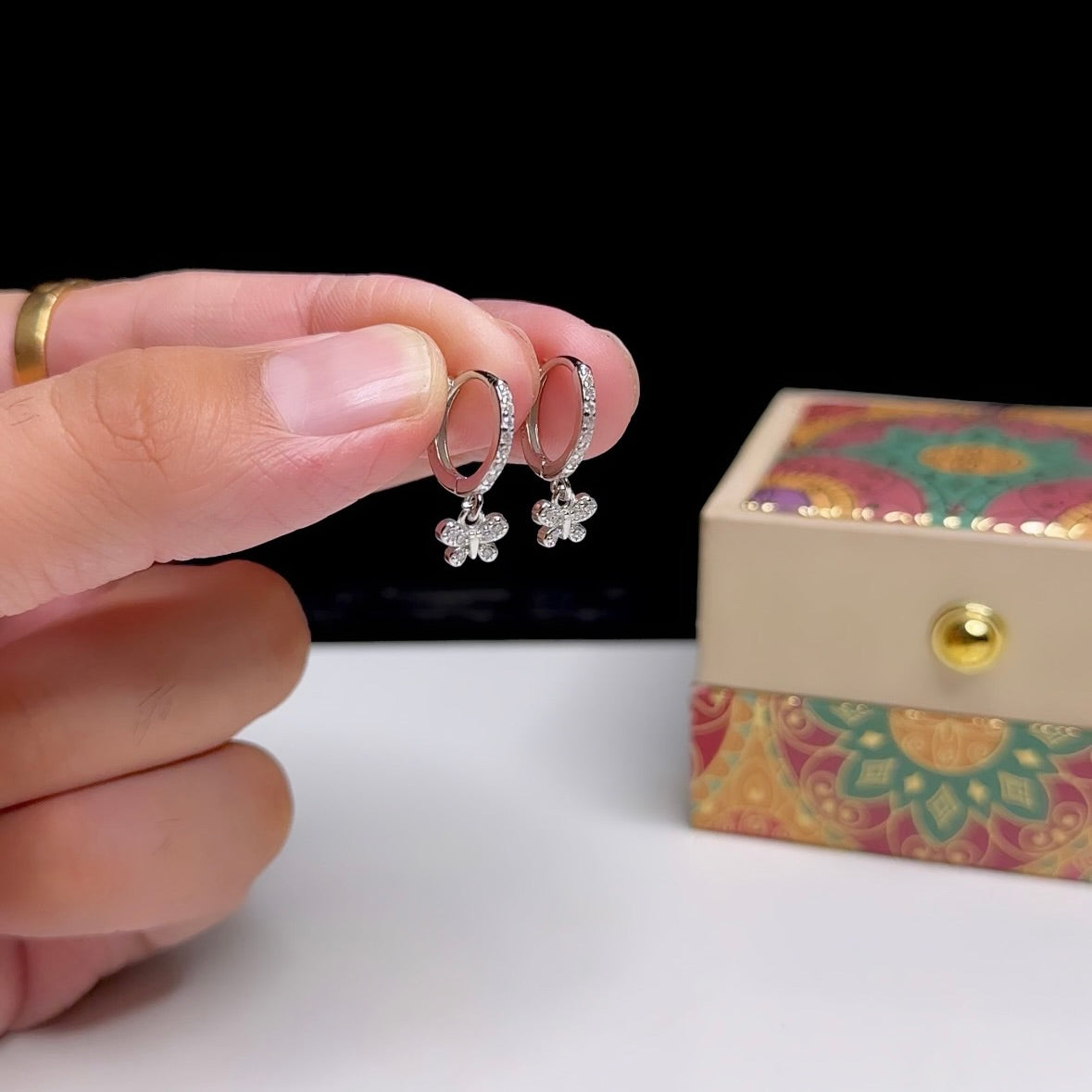 Little Butterfly Hanging Bali Earrings