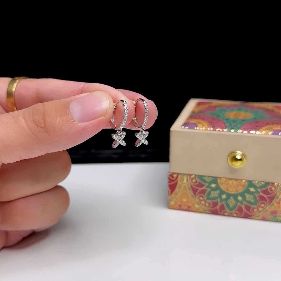 Ninja Star Hanging Bali Earrings