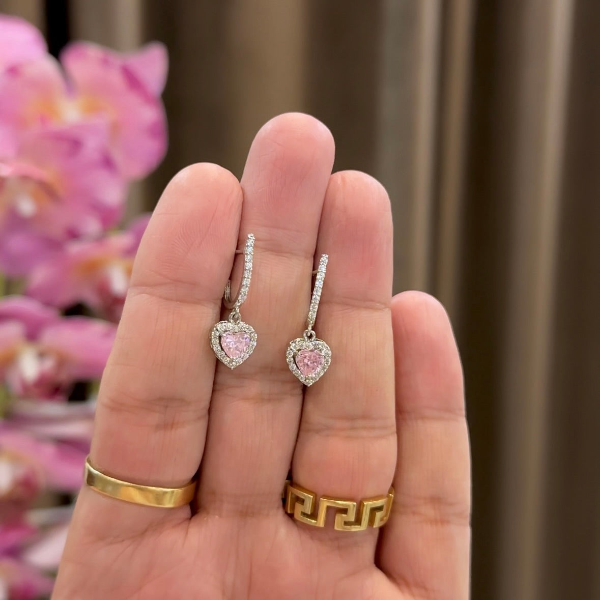 Pink Heart Earrings