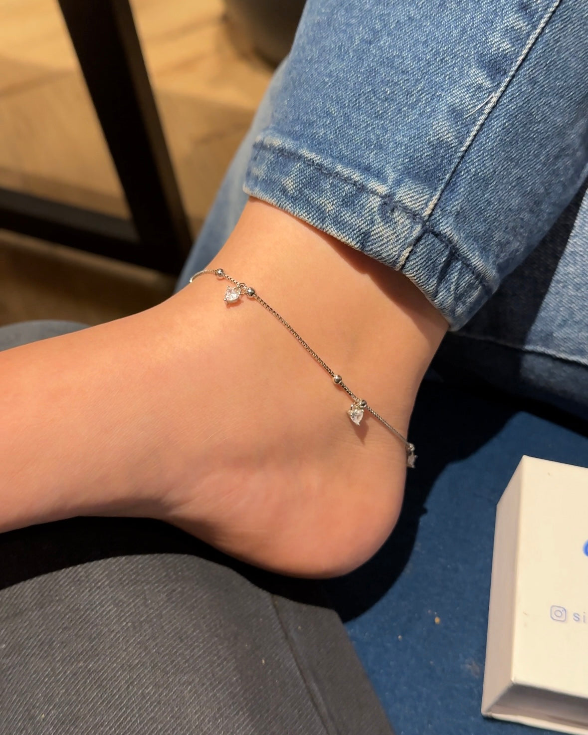 Hearty Solitaire Anklets (Pair)