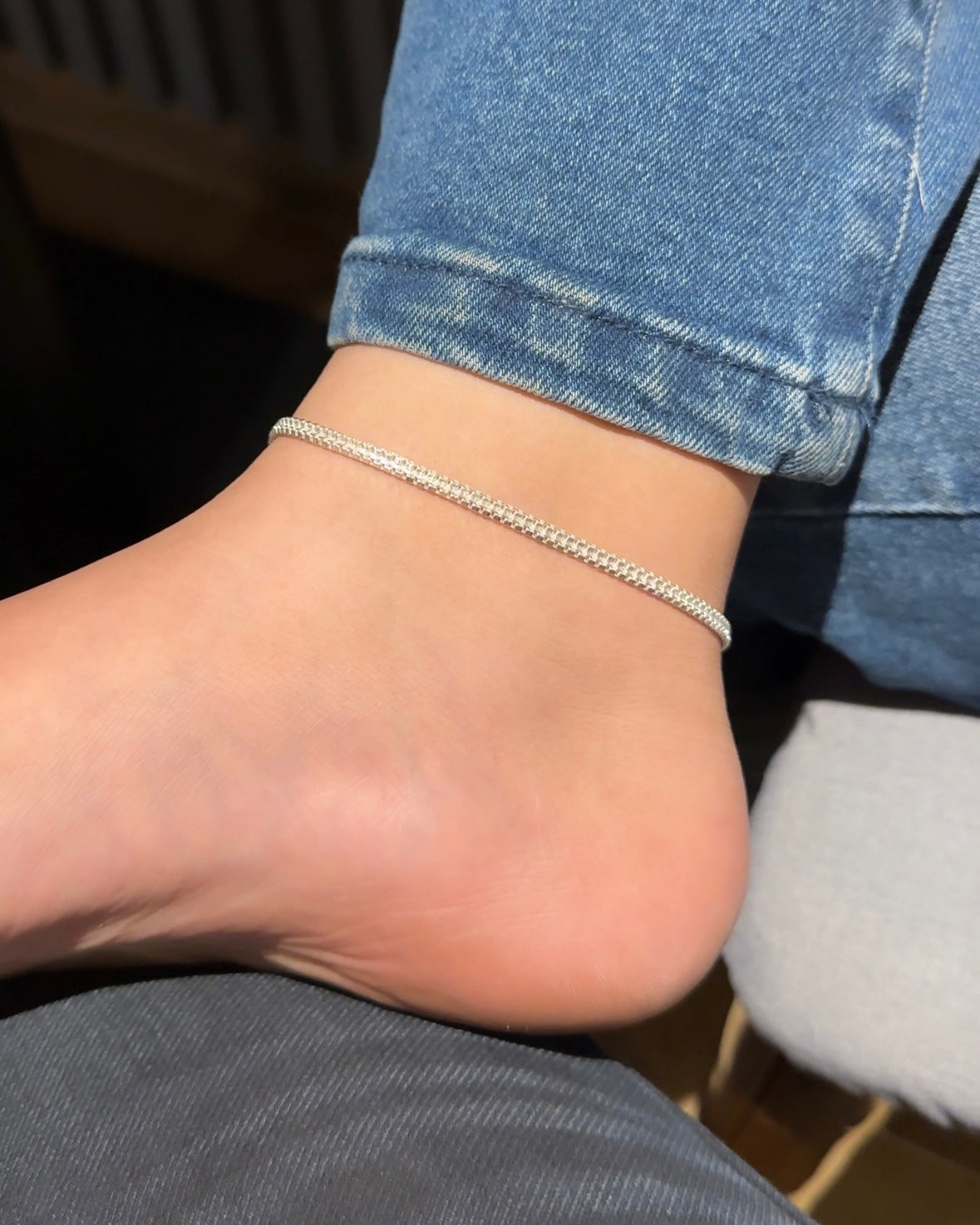 Double Box Chain Anklets