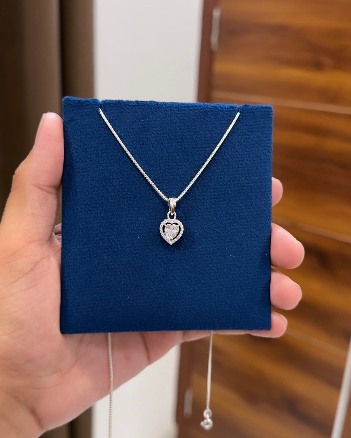 Solitaire Heart Pendant + Chain