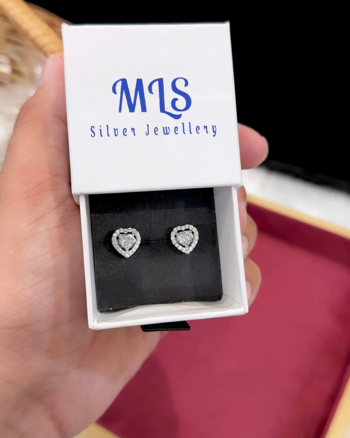 Heart Solitaire Earring Studs