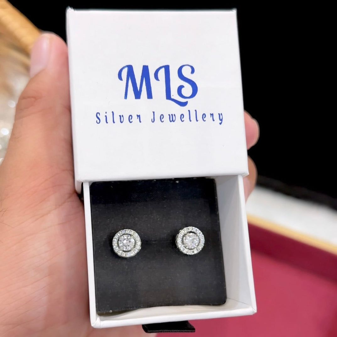 Round Solitaire Earring Studs