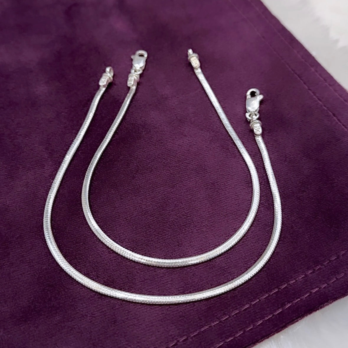 Flat Snake Chain Anklets