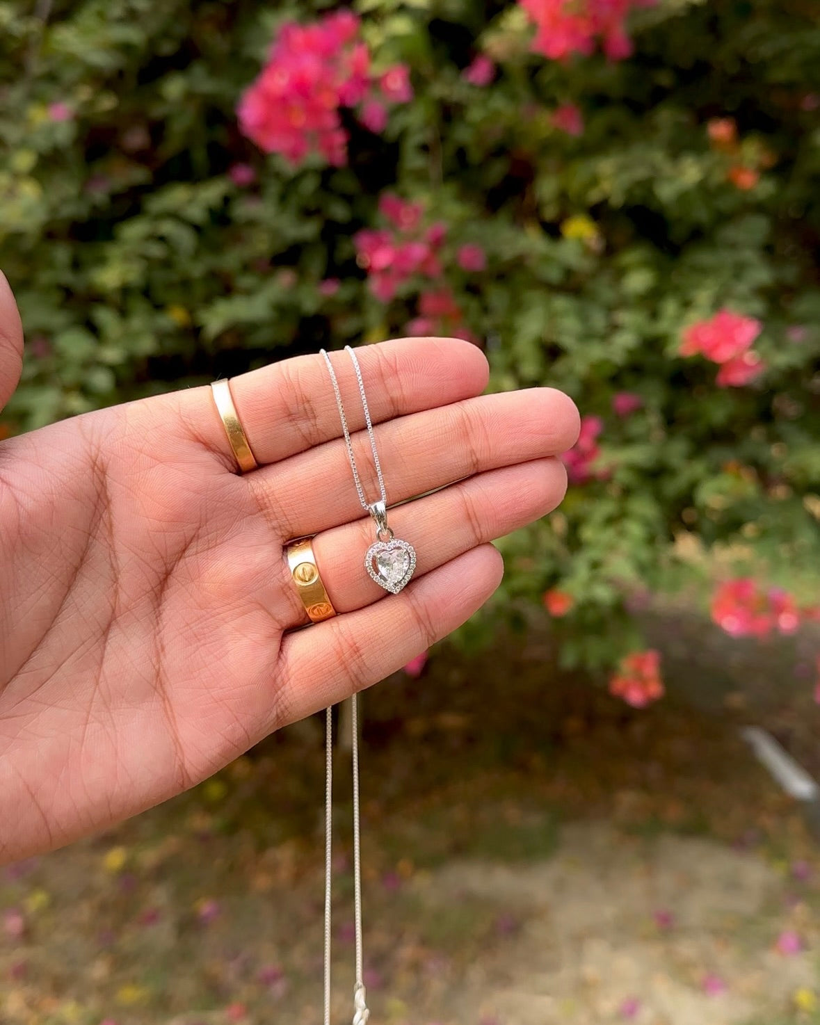 Solitaire Heart Pendant + Chain