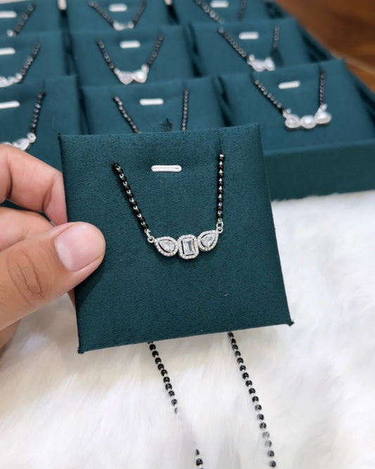 Silver Solitaire Mangalsutra