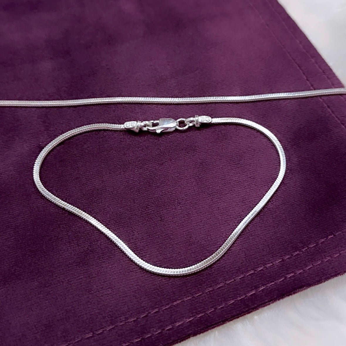 Squared Snake Chain Anklets