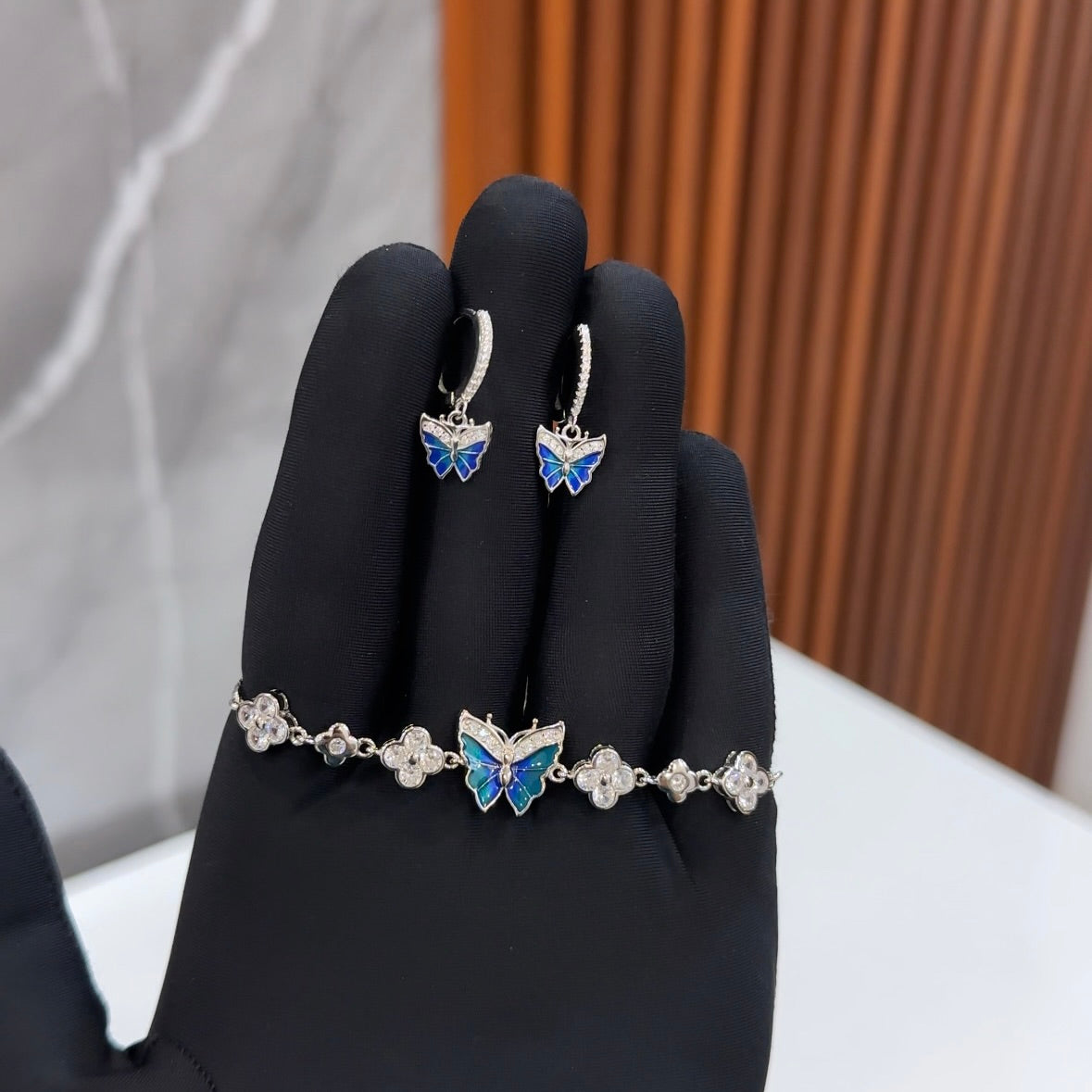 Butterfly Bracelet Earrings Combo