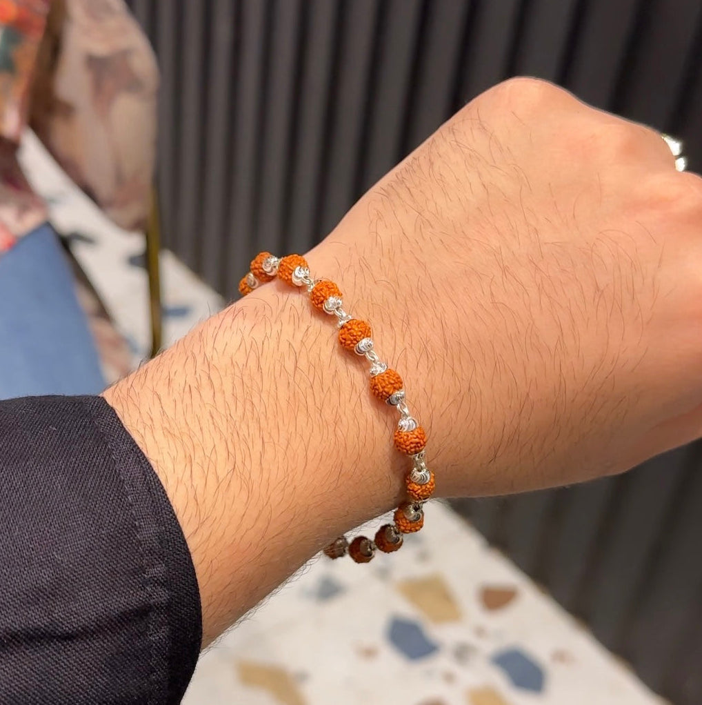 Rudraksh Silver Bracelet