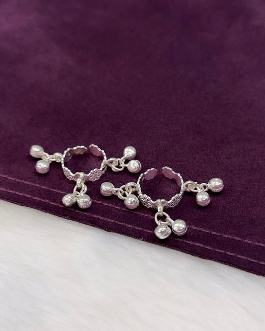 Laddu Gopal Silver Ghungroo Payal/Kade (Floral)