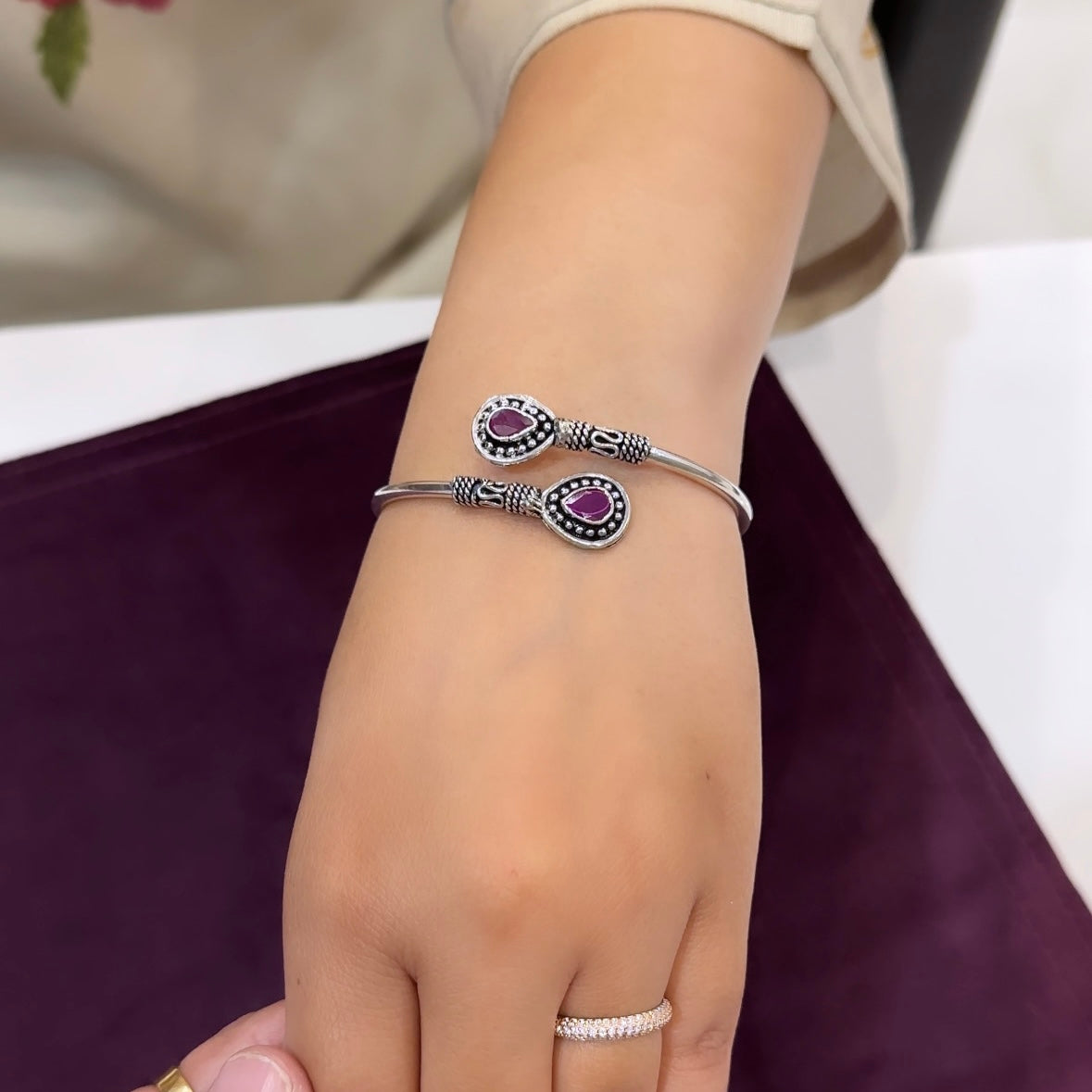 Silver Antique Bangle