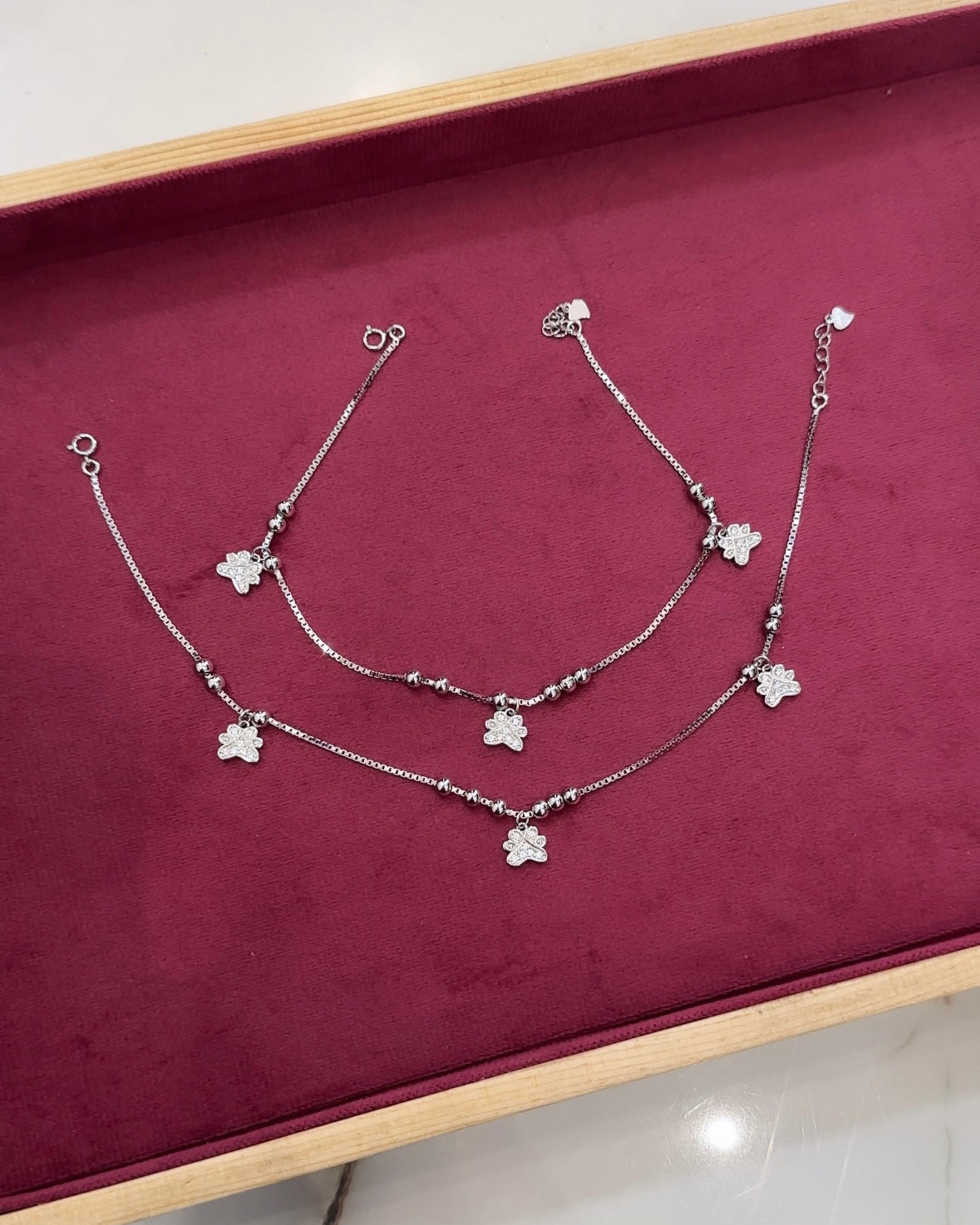 Dog’s Paw Charm Anklets
