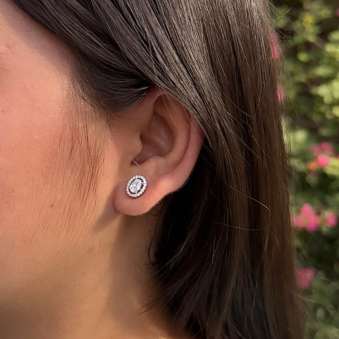 Oval Solitaire Earring Studs