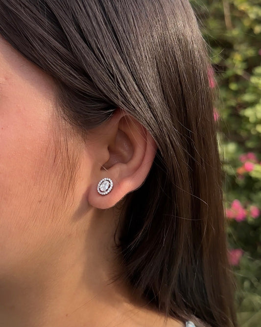 Oval Solitaire Earring Studs
