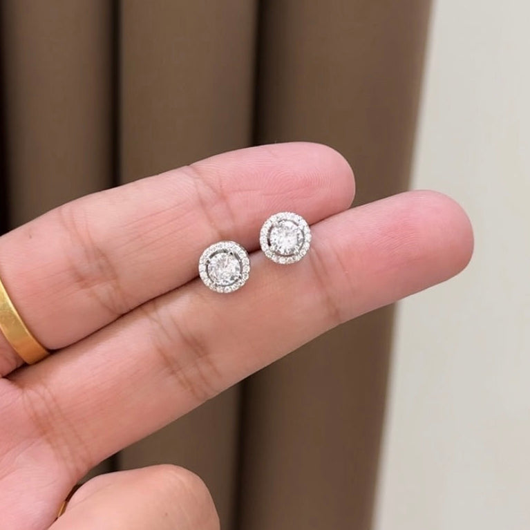 Round Solitaire Earring Studs