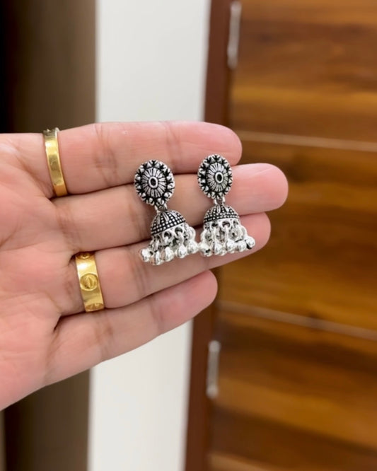 Silver Jhumka Earrings