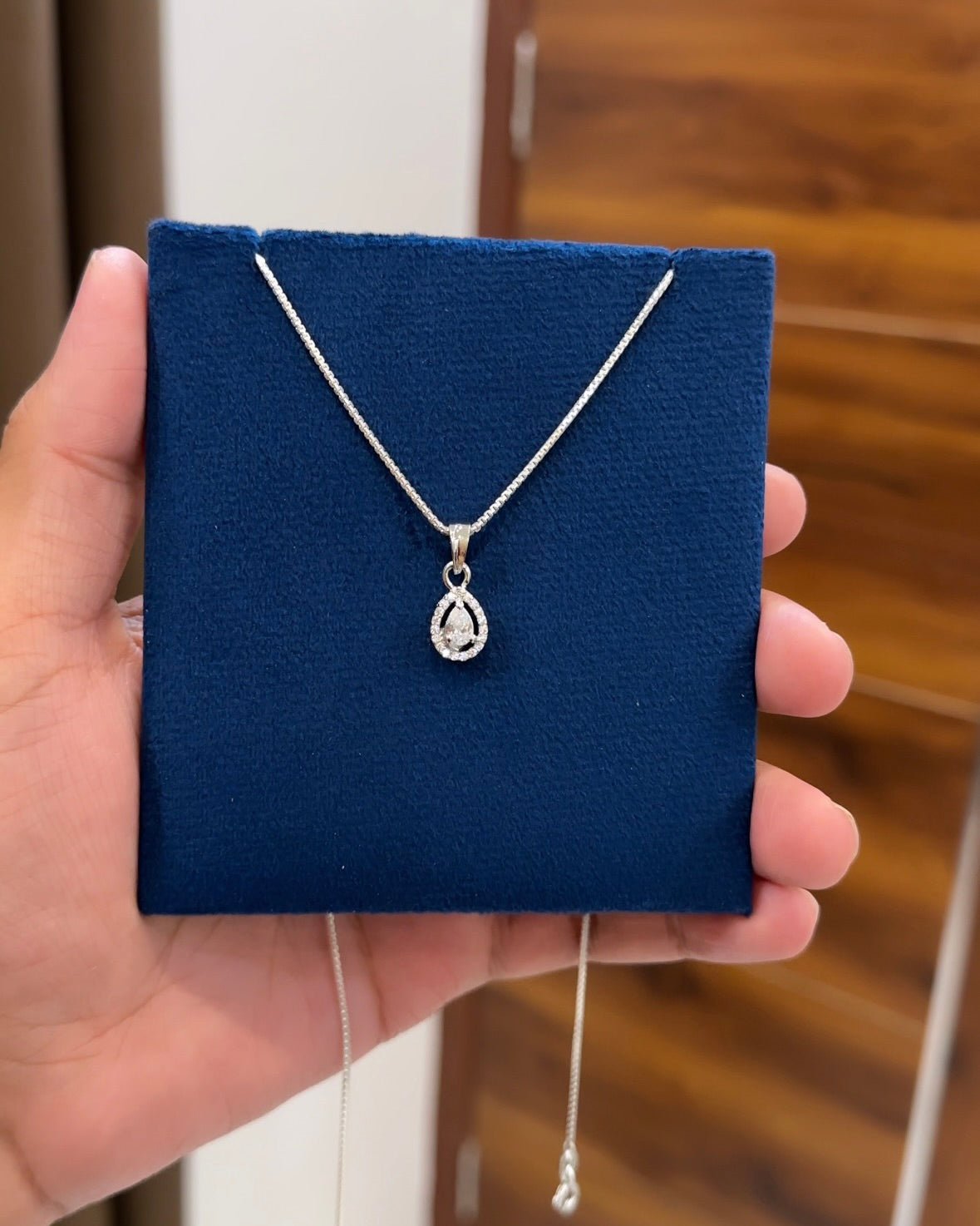 Solitaire Drop Pendant + Chain