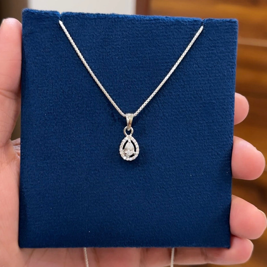 Solitaire Drop Pendant + Chain