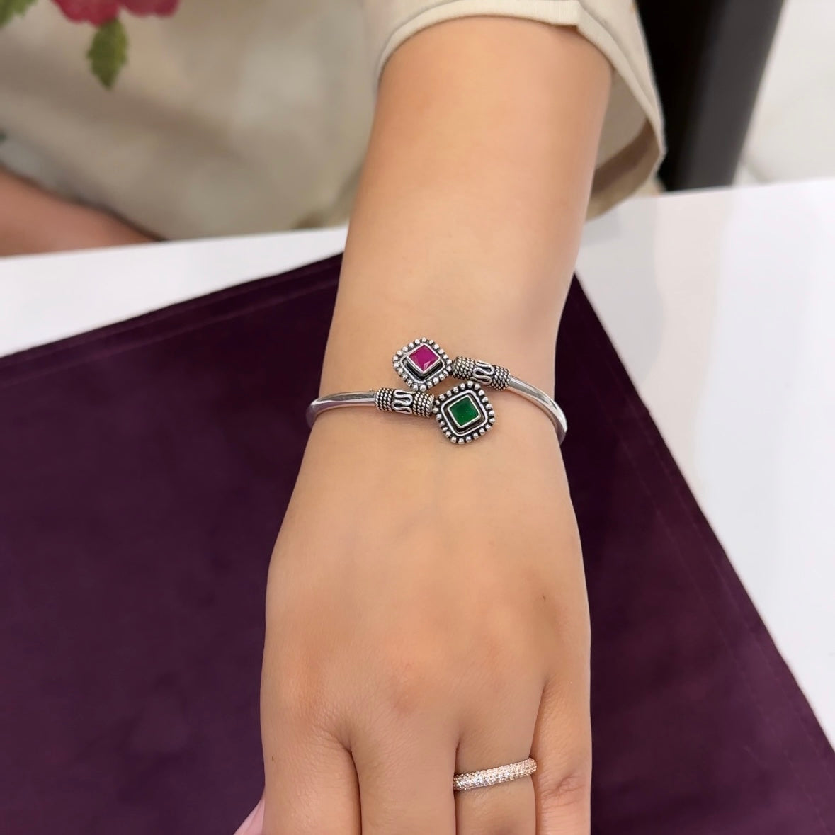 Silver Antique Bangle