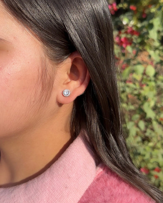 Round Solitaire Earring Studs