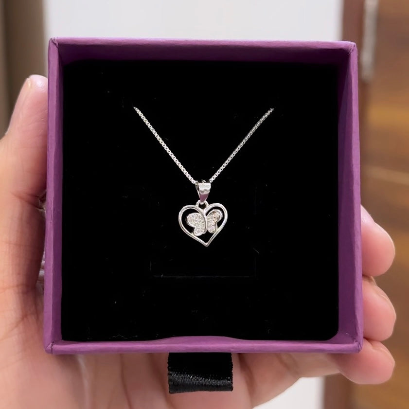 Heart n Butterfly Chain Pendant