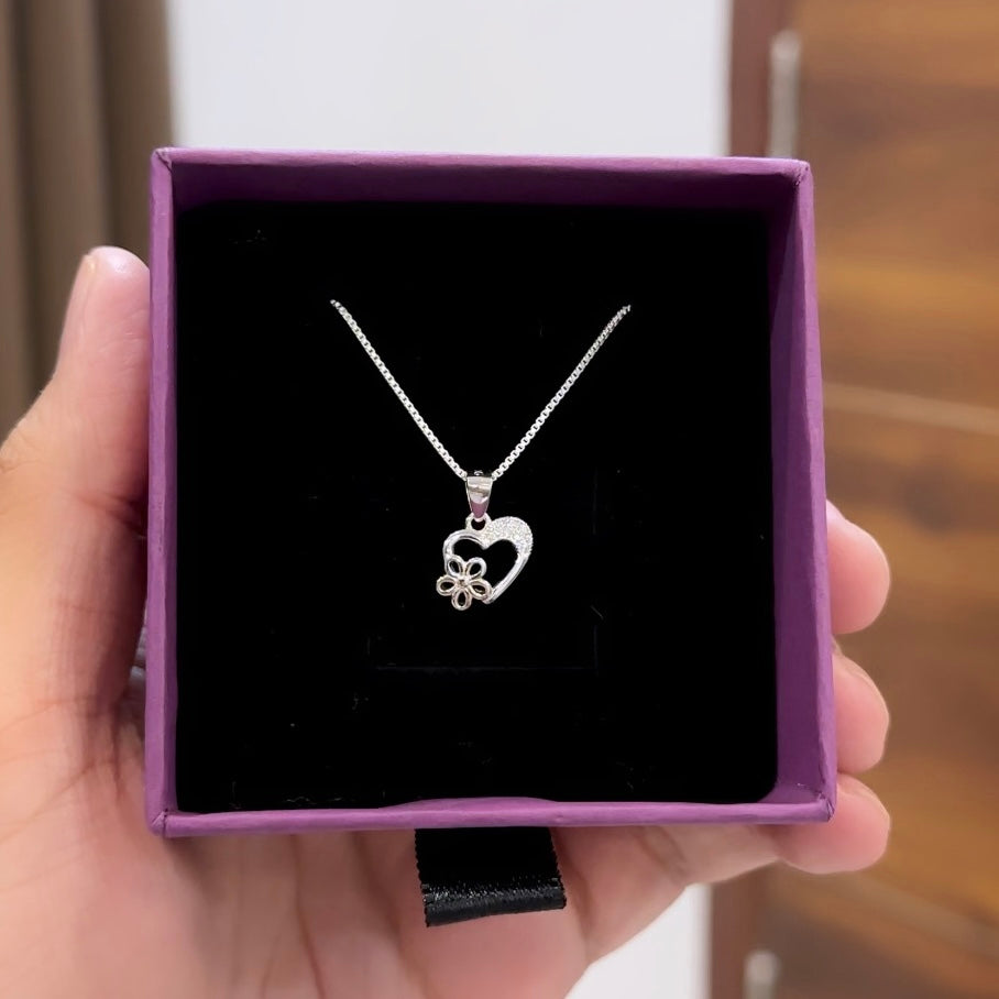 Heart n Flower Chain Pendant