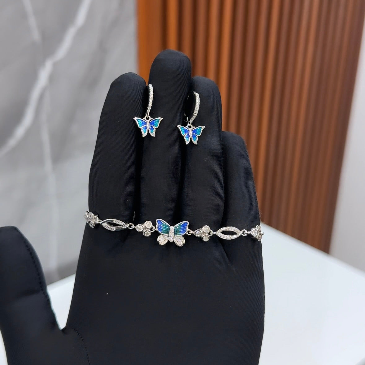 Butterfly Bracelet Earrings Combo