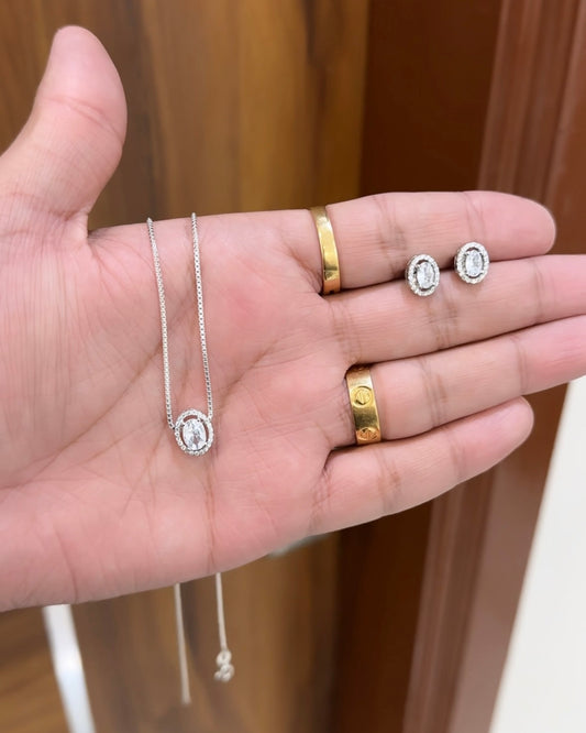 Minimal Oval Pendant Set