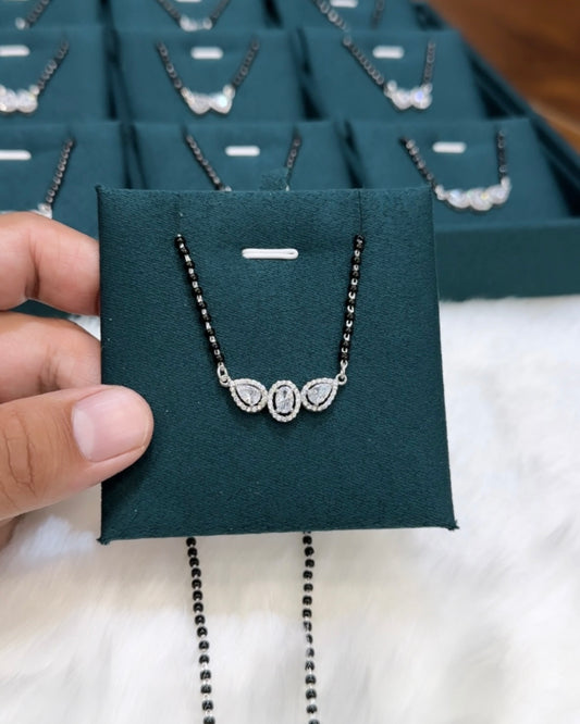 Silver Solitaire Mangalsutra
