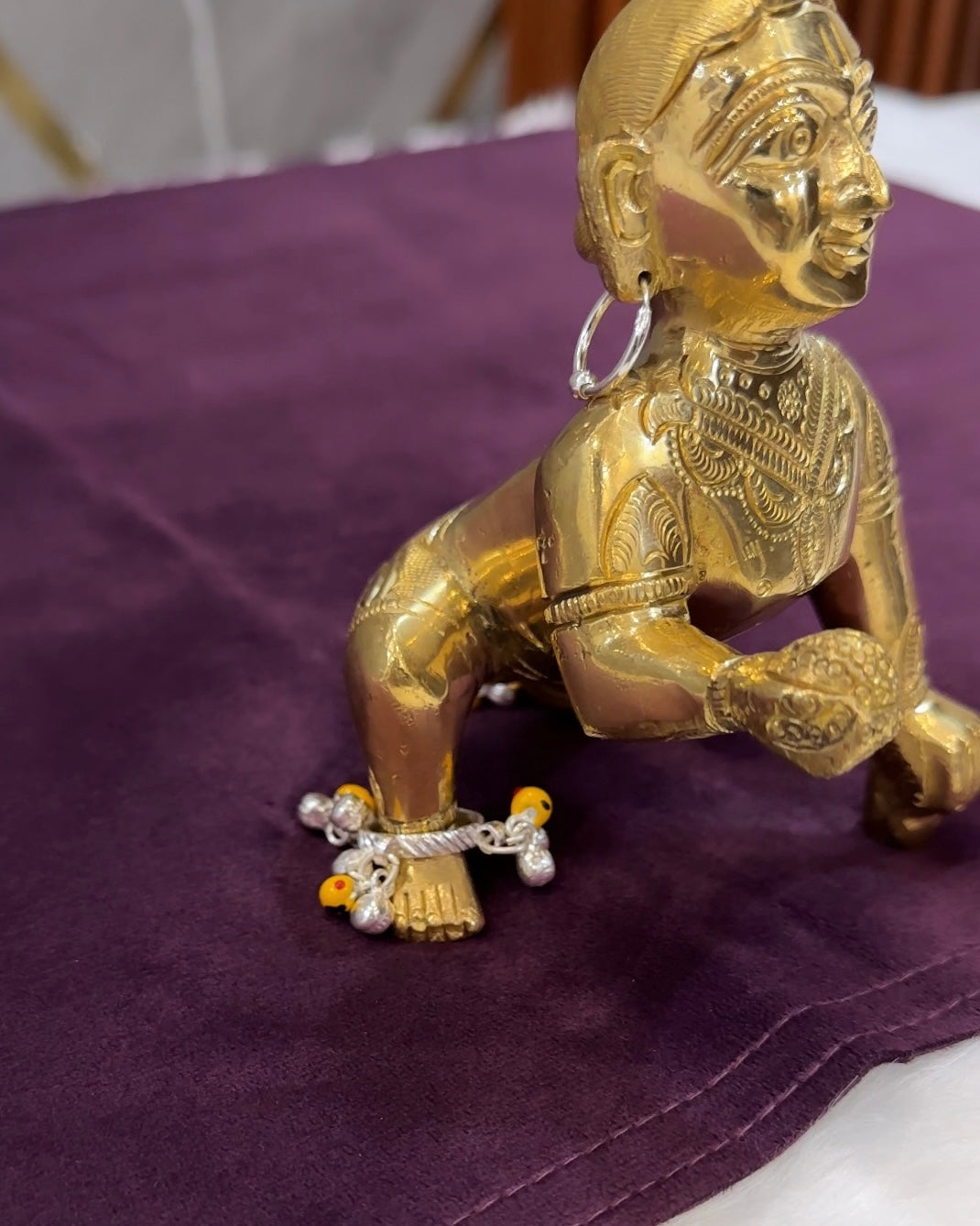 Laddu Gopal Silver Ghungroo Payal/Kade