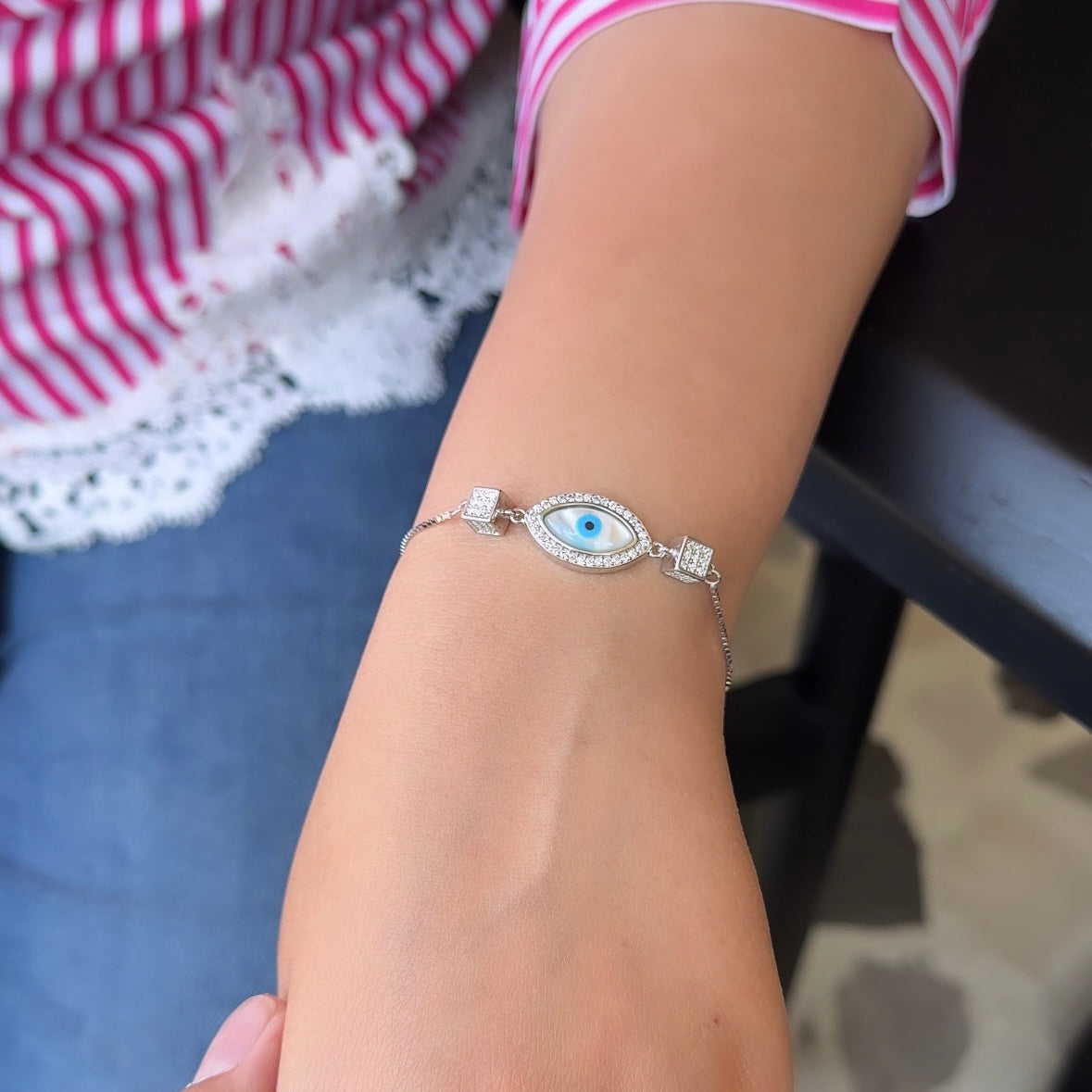 Silver Evileye Bracelet