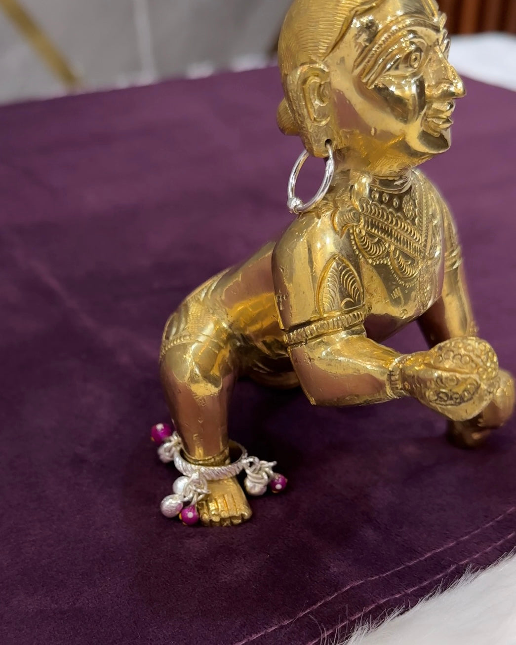 Laddu Gopal Silver Ghungroo Payal/Kade
