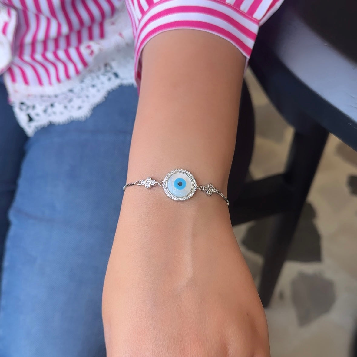 Silver Evileye Bracelet
