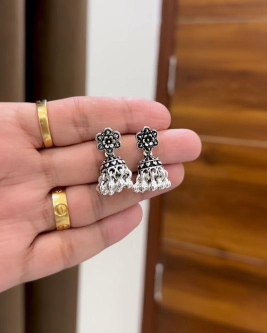 Silver Jhumka Earrings