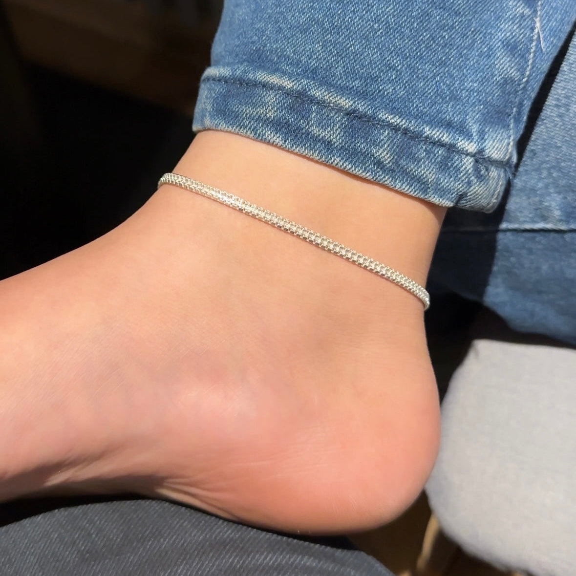 Double Box Chain Anklets