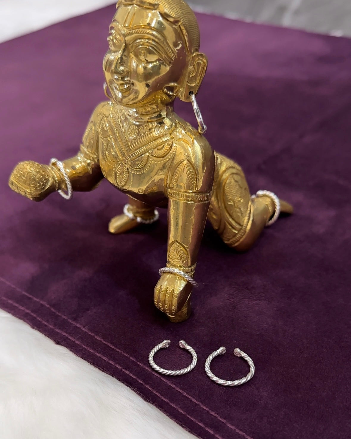 Laddu Gopal Silver Kade (Twisted)