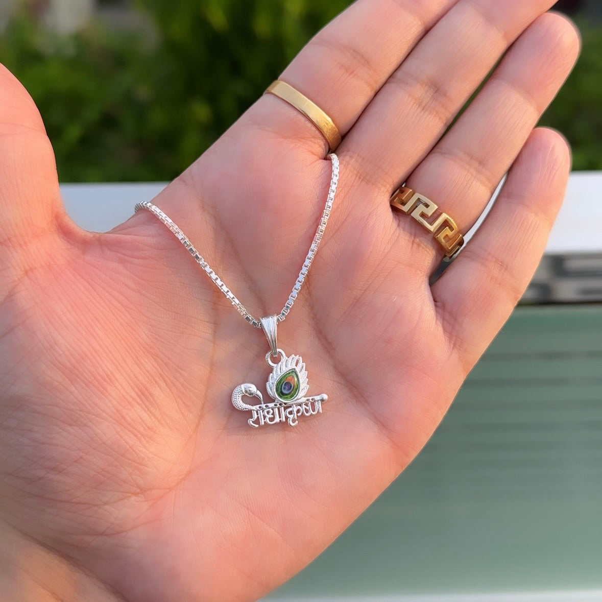 Radha Krishna Pendant + Chain